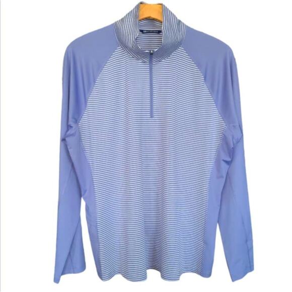 NWT Cutter & Buck Forge Half-Zip Stripe Top Size XXL Hyacinth White Golf Tennis - Picture 1 of 10